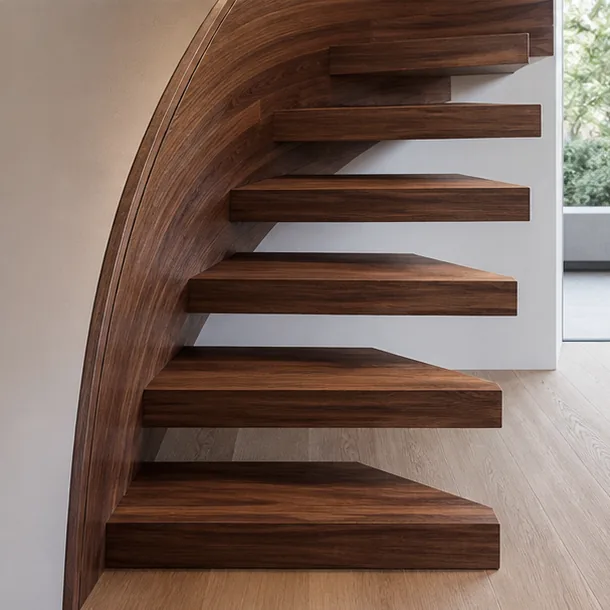 Escalier en noyer · Saint-Mandé