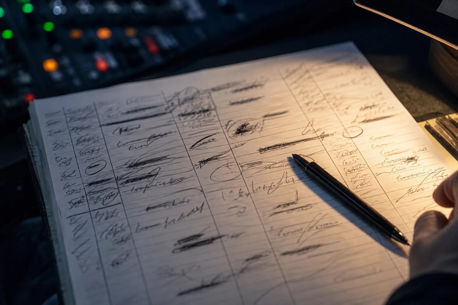 Notes manuscrites préparées pour une interview
