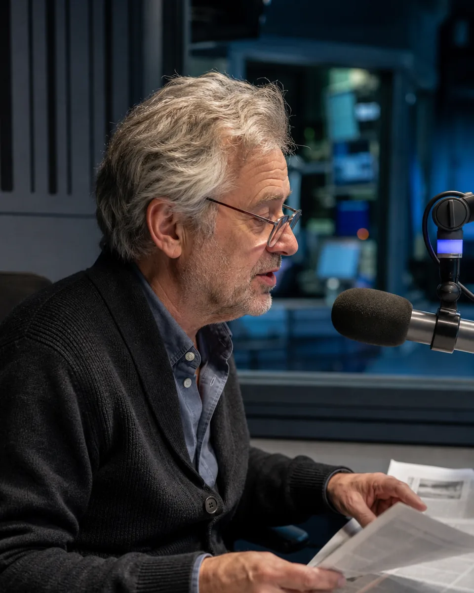 Bernard Lantier en préparation ou à l’antenne