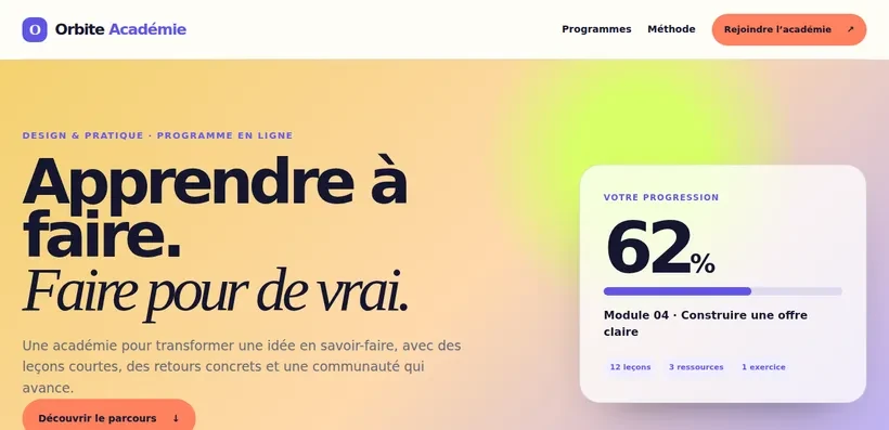 Aperçu du site Orbite