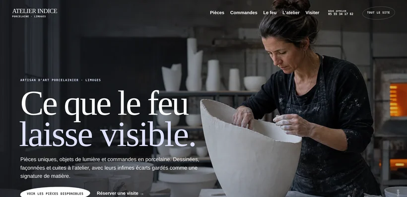 Aperçu du site ATELIER INDICE