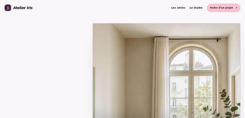 Aperçu du site Atelier Iris