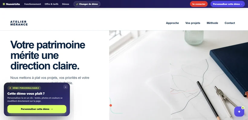 Aperçu de la démo Atelier Mérance, formule Essentiel