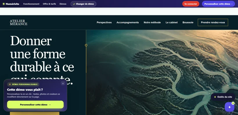 Aperçu du site Atelier Mérance
