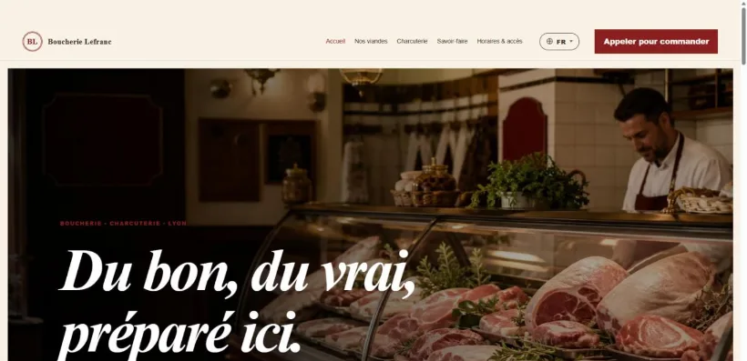 Aperçu du site Boucherie Lefranc
