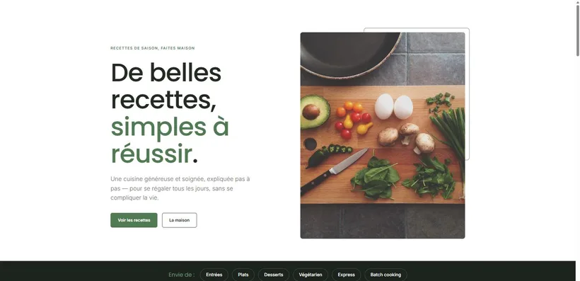 Aperçu de la démo Le Carnet Gourmand, formule Essentiel