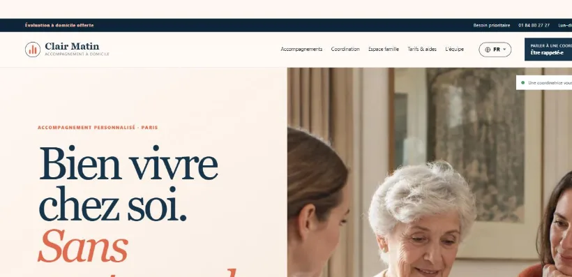 Aperçu du site Clair Matin