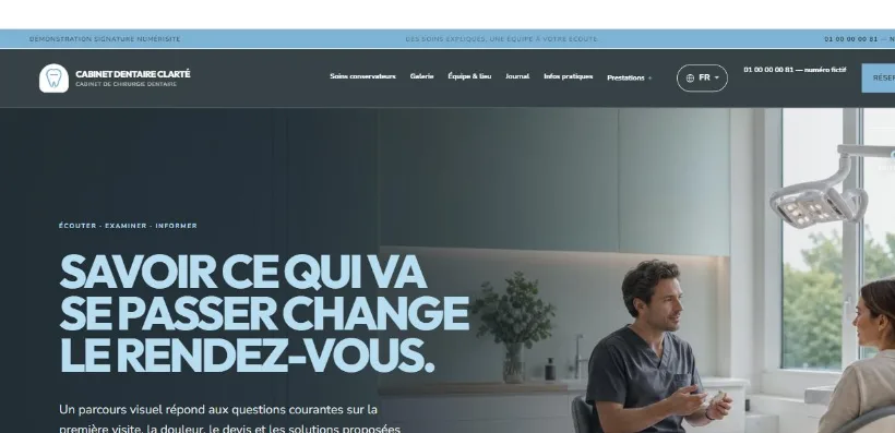 Aperçu du site Cabinet Dentaire Clarté