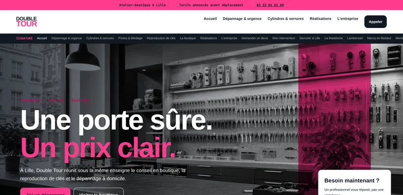Aperçu du site DOUBLE TOUR