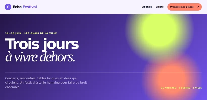 Aperçu du site Écho