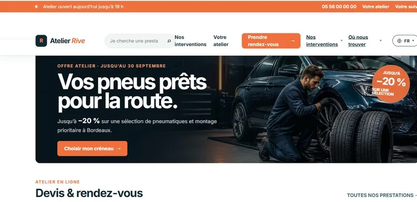 Aperçu du site Atelier Rive