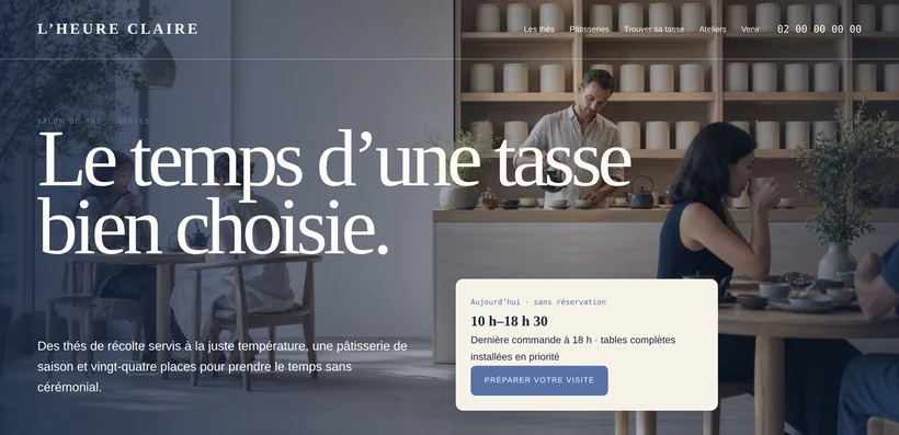 Aperçu du site L’HEURE CLAIRE