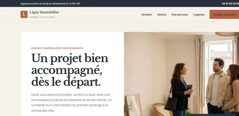 Aperçu de la démo Ligne Immobilier, formule Essentiel