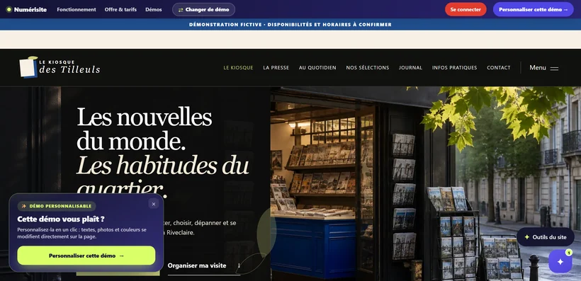 Aperçu du site LE KIOSQUE des Tilleuls
