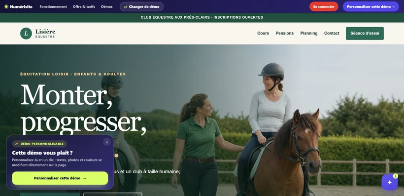 Aperçu de la démo Lisière Équestre, formule Essentiel