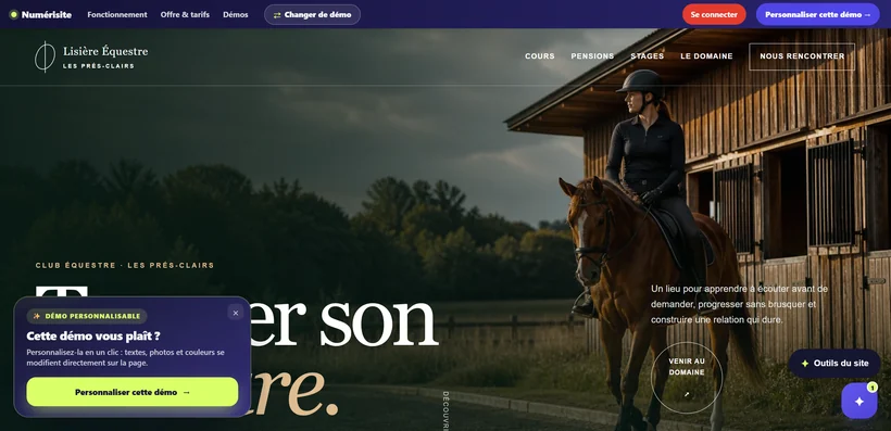 Aperçu du site Lisière Équestre
