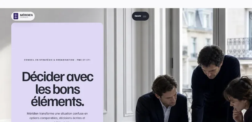 Aperçu du site Méridien Conseil