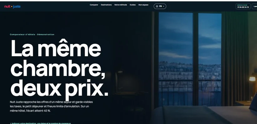 Aperçu du site Nuit Juste
