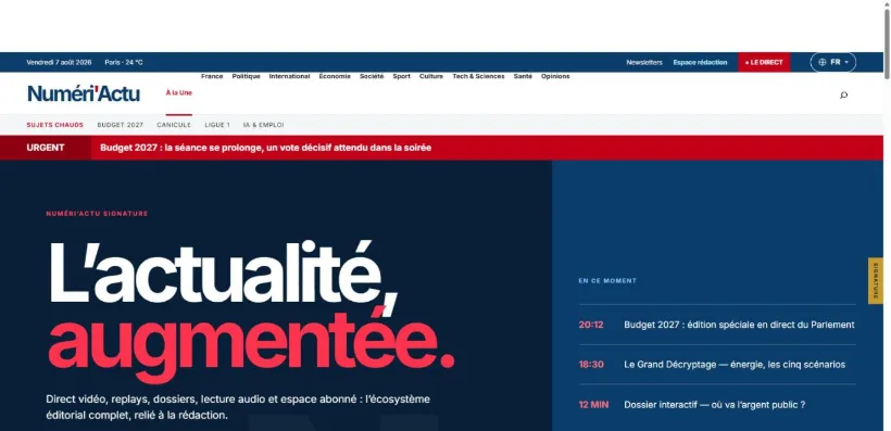 Aperçu du site Numéri’Actu