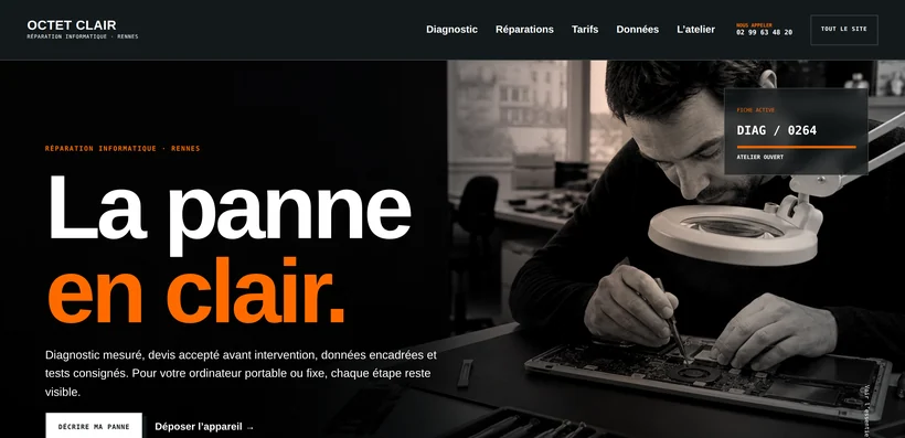 Aperçu du site OCTET CLAIR