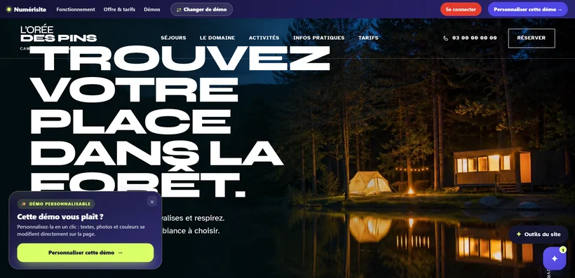 Aperçu du site L’Orée des Pins