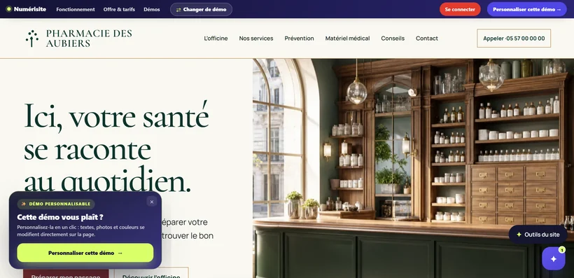 Aperçu du site Pharmacie des Aubiers