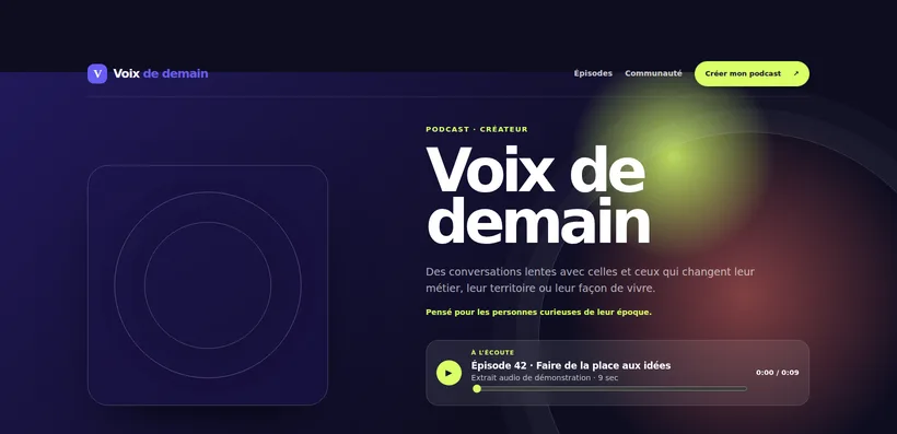 Aperçu de la démo Voix de demain, formule Essentiel