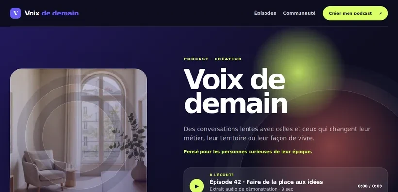 Aperçu du site Voix de demain