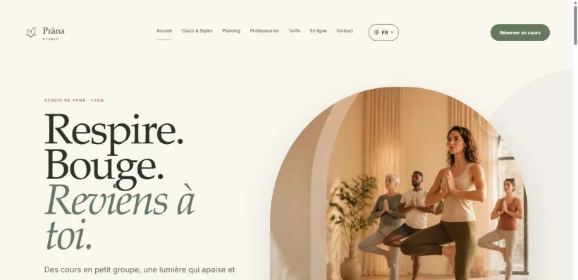 Aperçu du site Prāna Studio