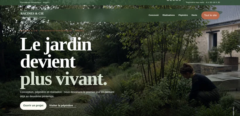 Aperçu du site Racines & Cie