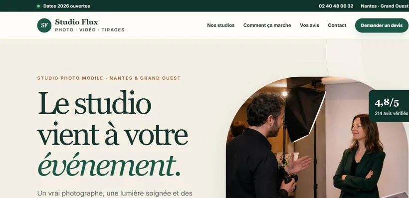Aperçu de la démo Studio Flux, formule Essentiel