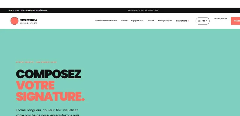 Aperçu du site Studio Ongle