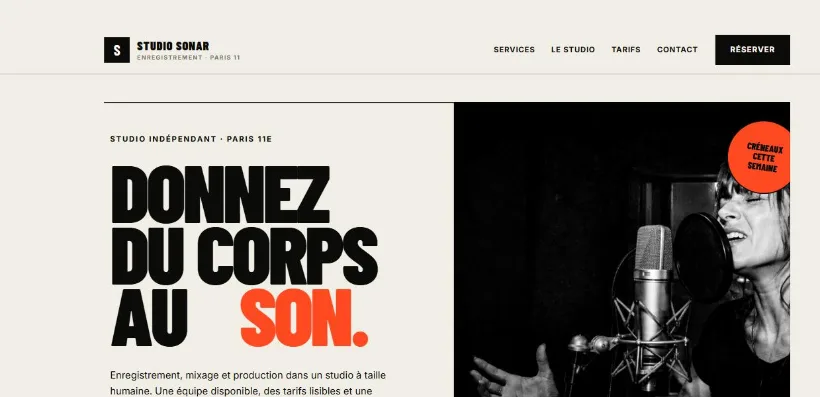 Aperçu de la démo Studio Sonar, formule Essentiel