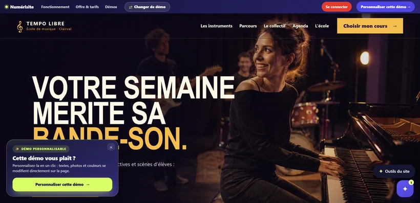 Aperçu du site 𝄞 TEMPO LIBRE