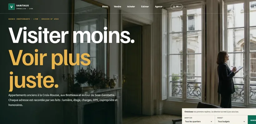 Aperçu du site Vantaux Immobilier