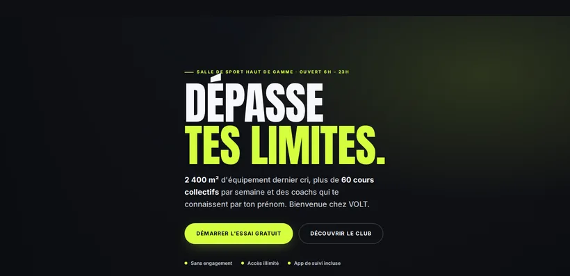Aperçu de la démo Volt, formule Essentiel