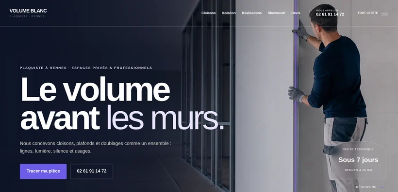 Aperçu du site VOLUME BLANC