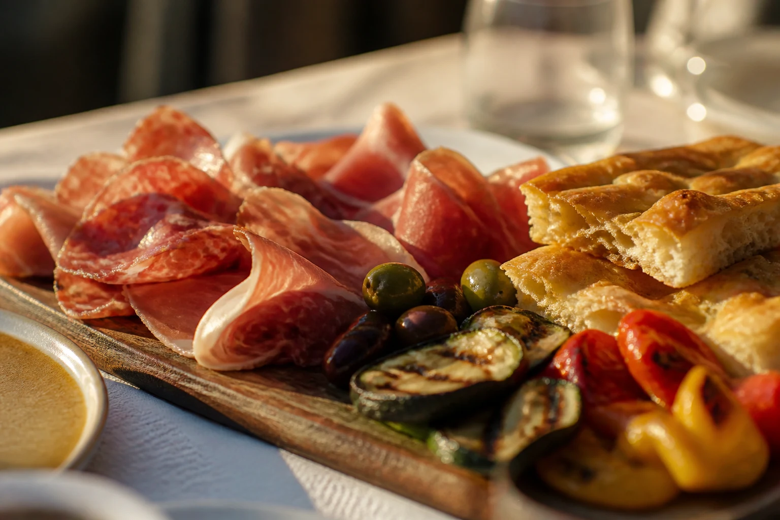 Antipasti dorés servis à la table