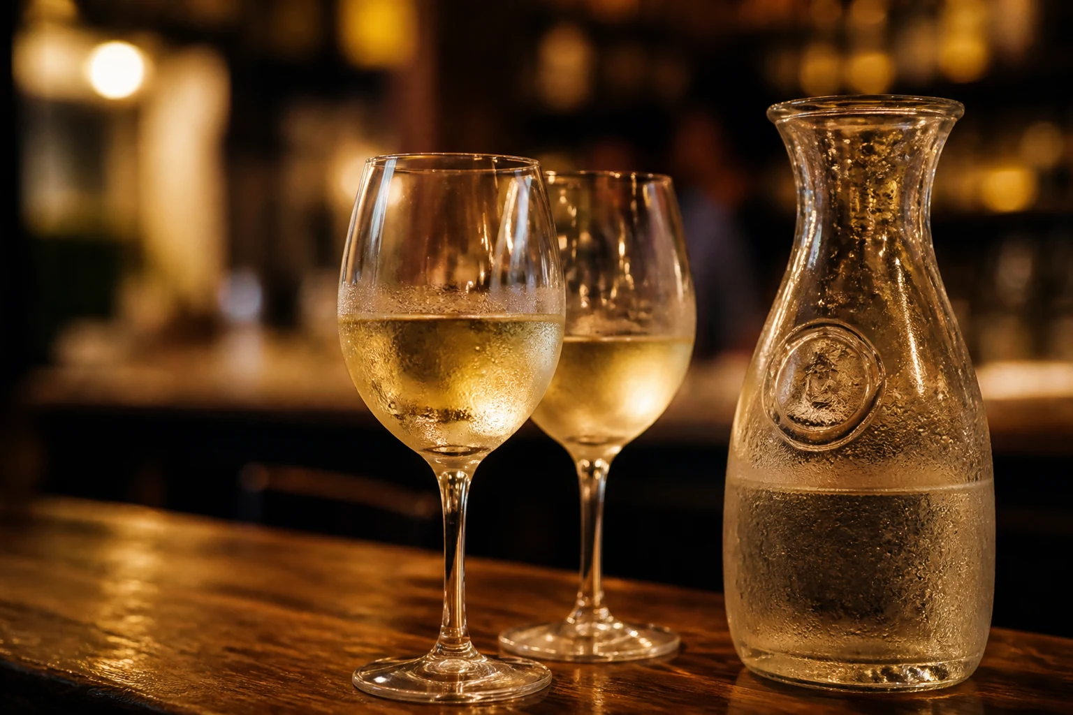 Verres frais servis au comptoir
