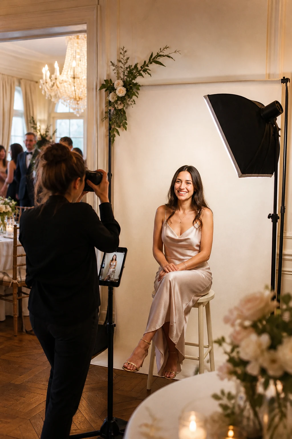La Cabine installée dans un mariage