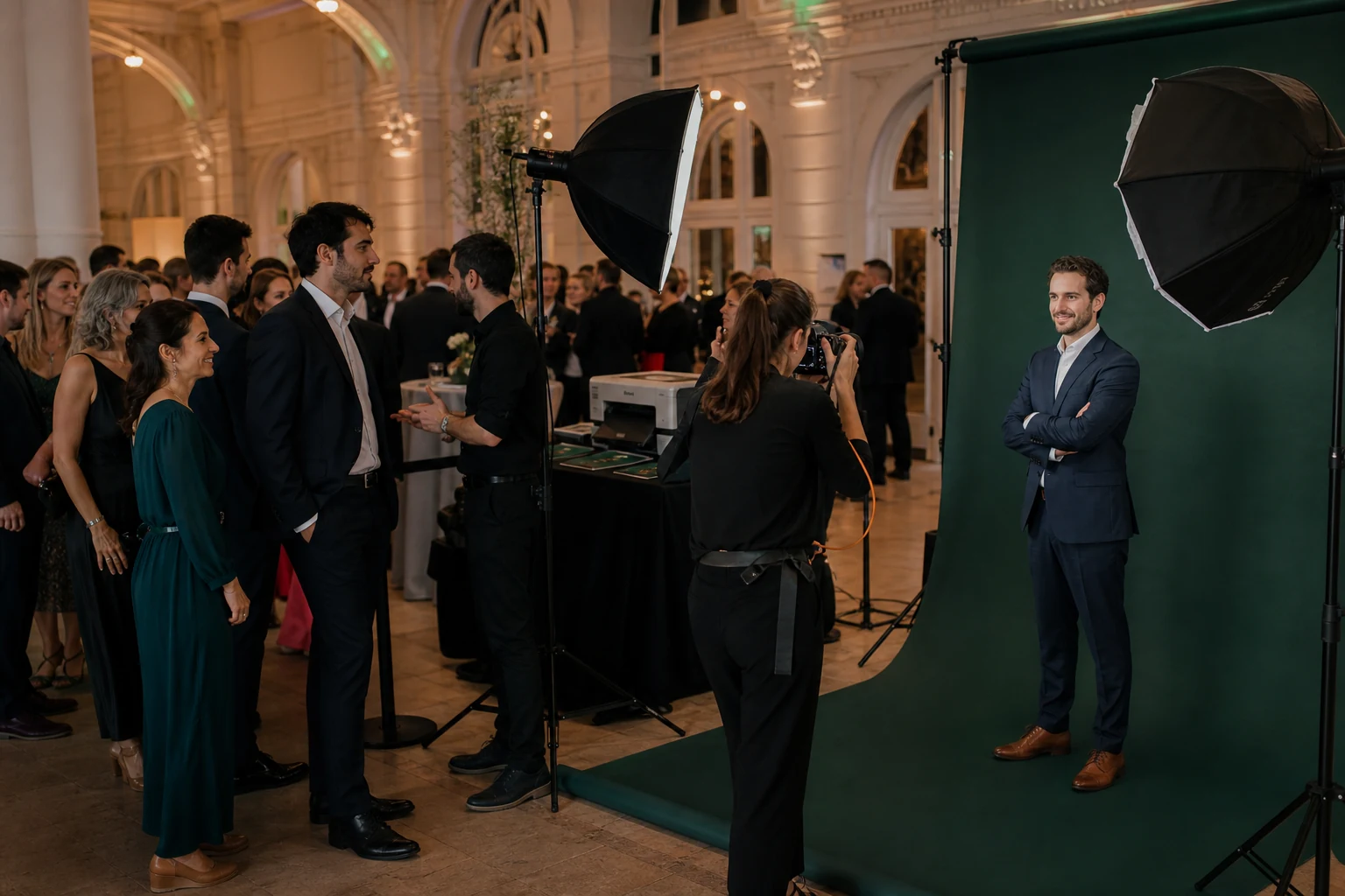 Grand studio portrait installé dans un gala