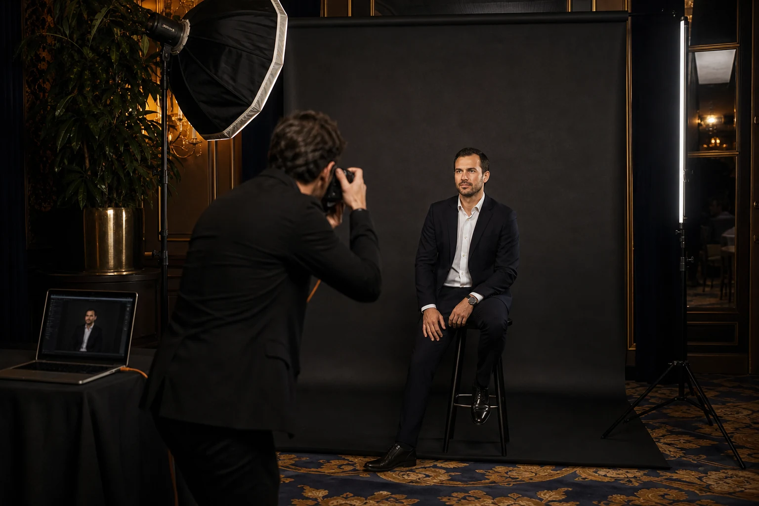 Le Portrait, plateau avec direction de pose
