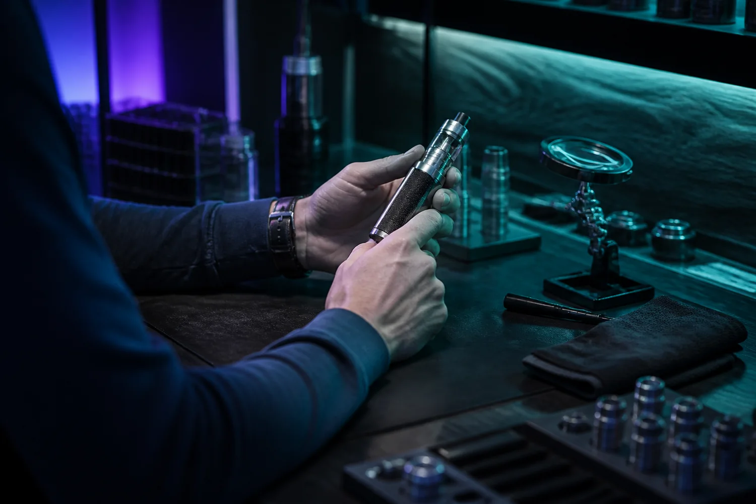 Comptoir technique pour l’entretien du matériel rechargeable