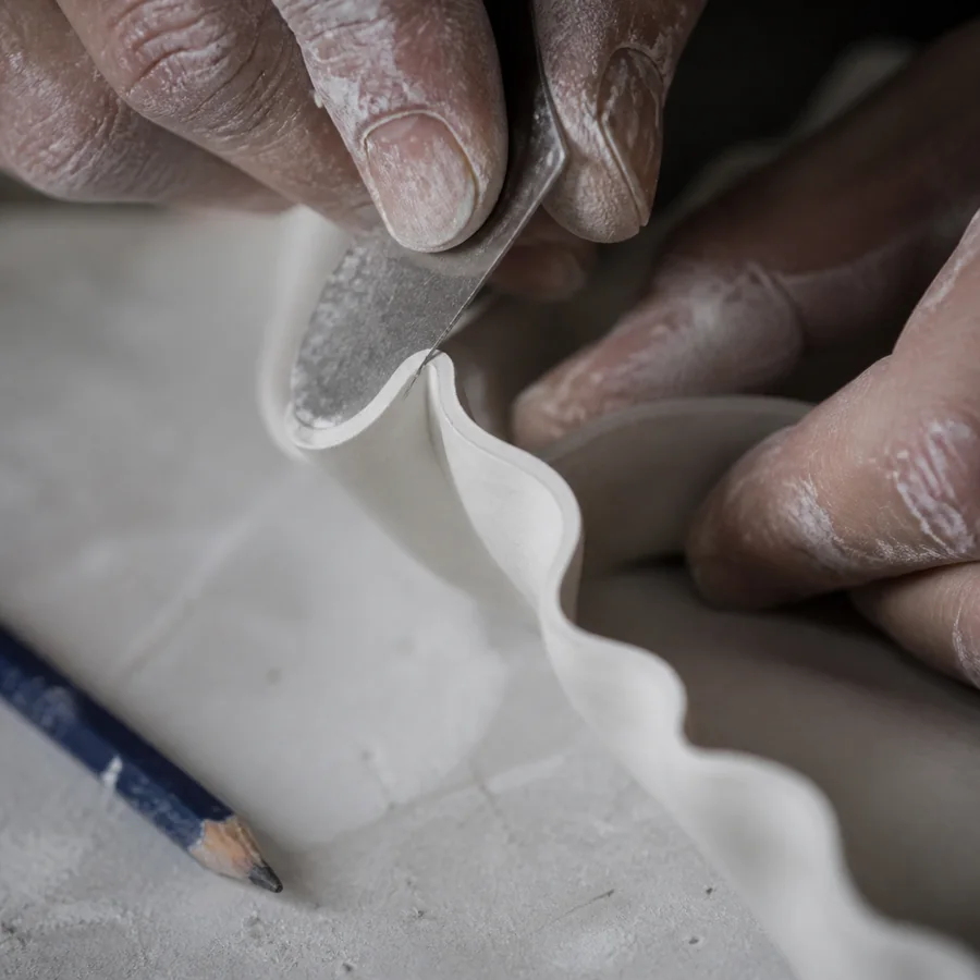 Détail d’une paroi de porcelaine