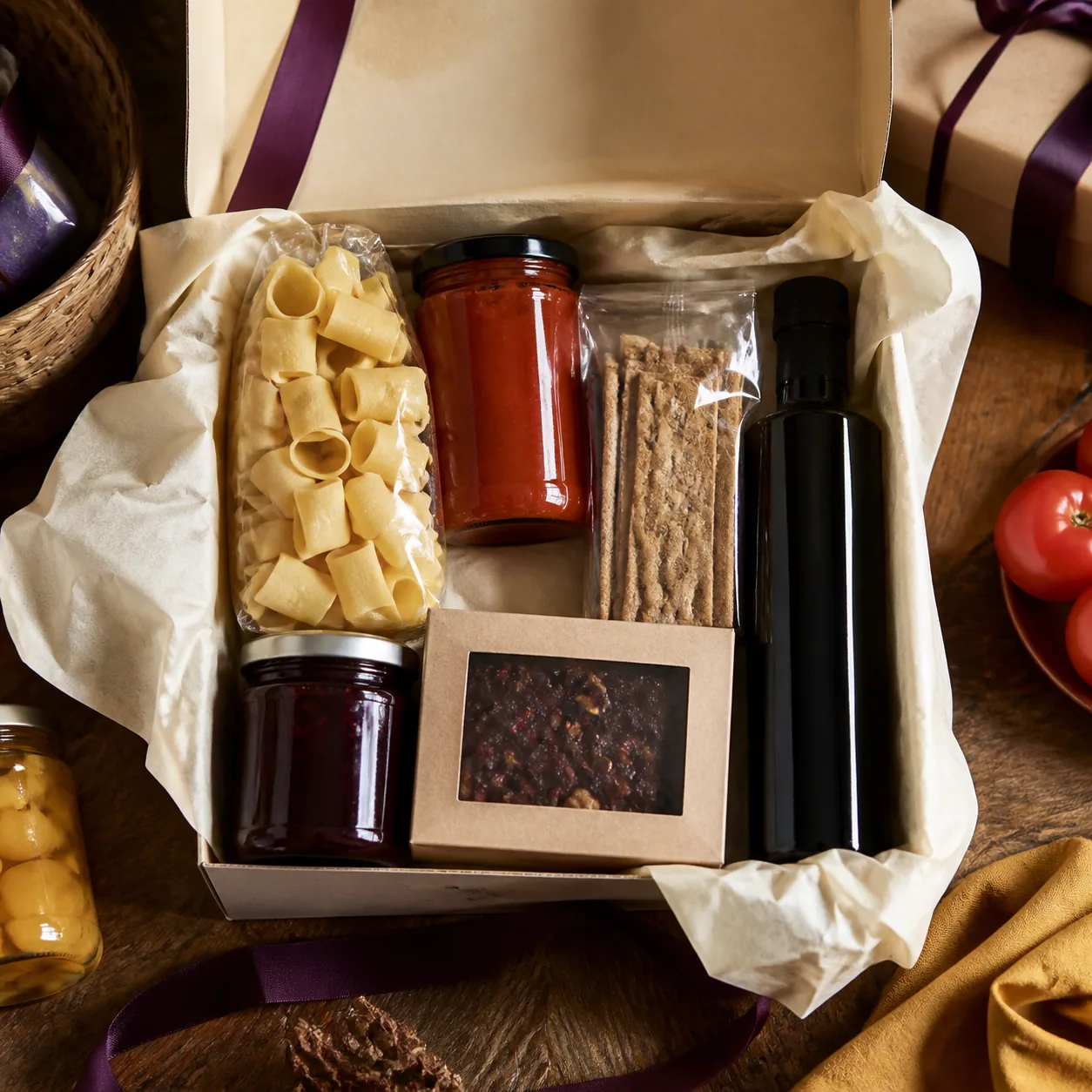 Coffret gourmand ouvert