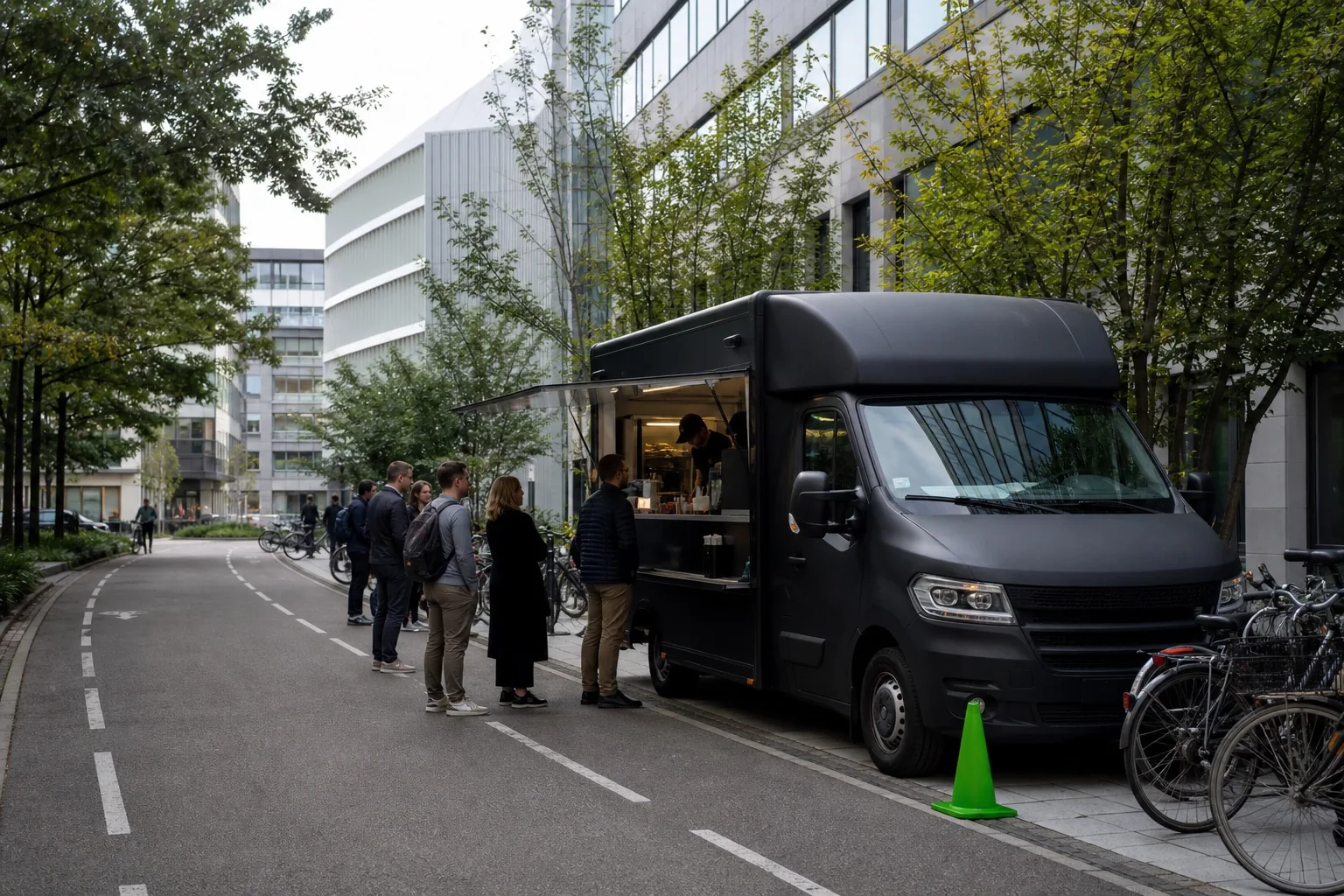 Arrêt du food truck en ville