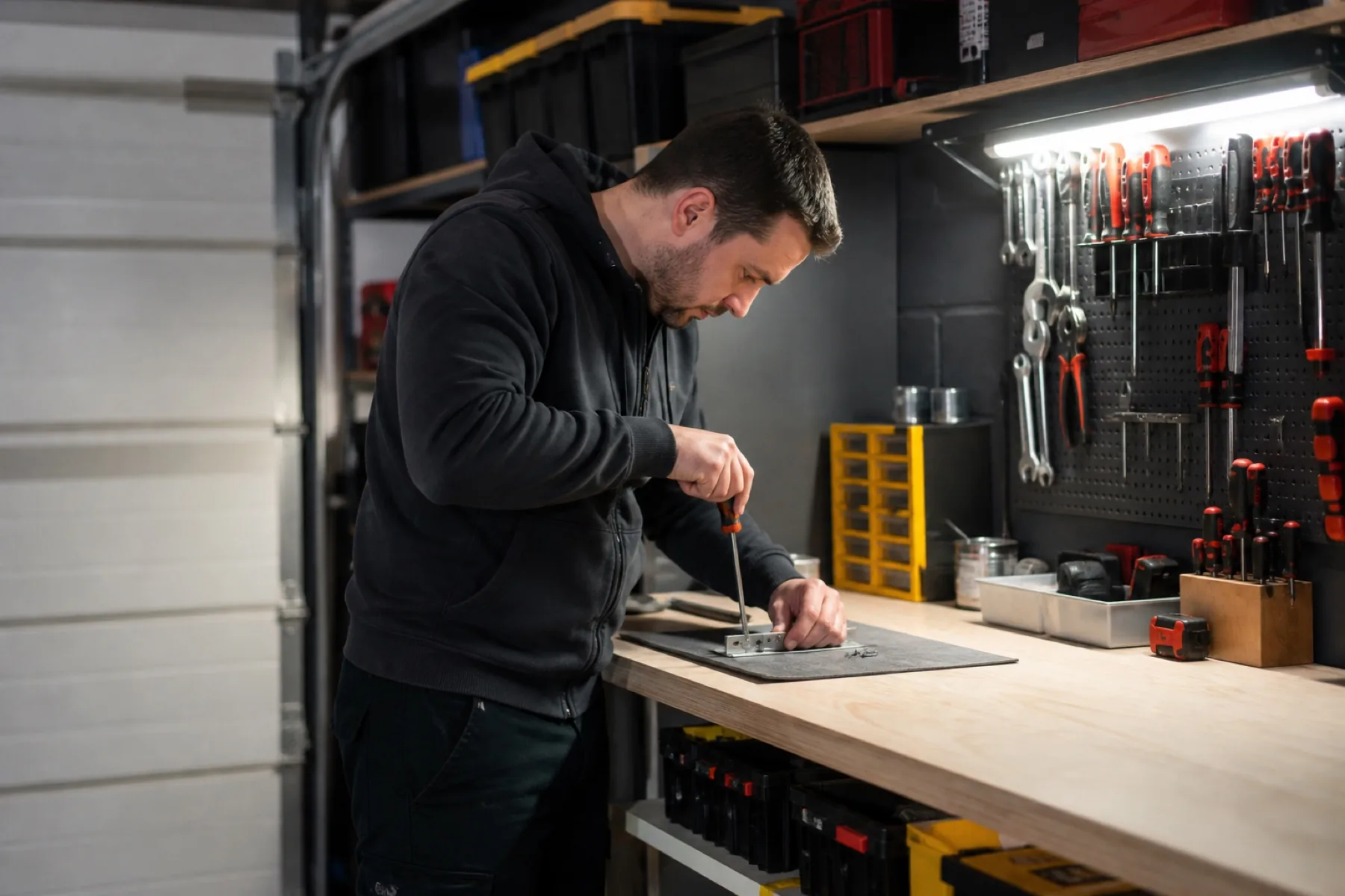 Caisse à outils compacte, propre et soigneusement rangée