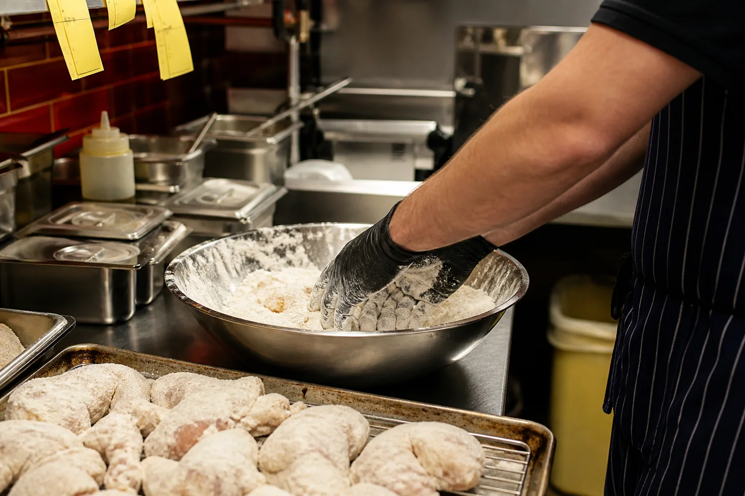 Panure du poulet réalisée à la main