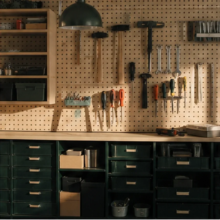 Comptoir-atelier rangé