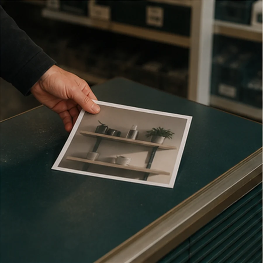 Photo de demande déposée sur le comptoir